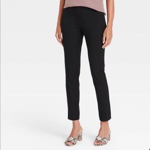 a new day flat front tapered leg skinny stretch black pants women’s size 6